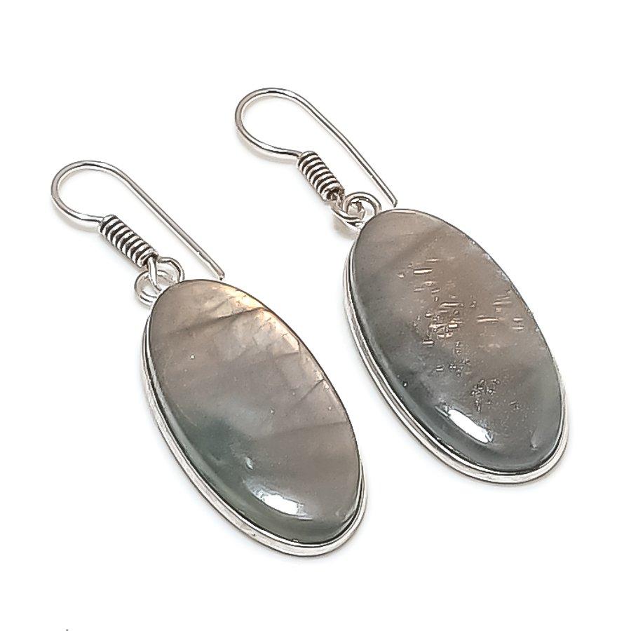 

Labradorite Handmade 925 Sterling Silver Jewelry Earring 1.81 U8J03