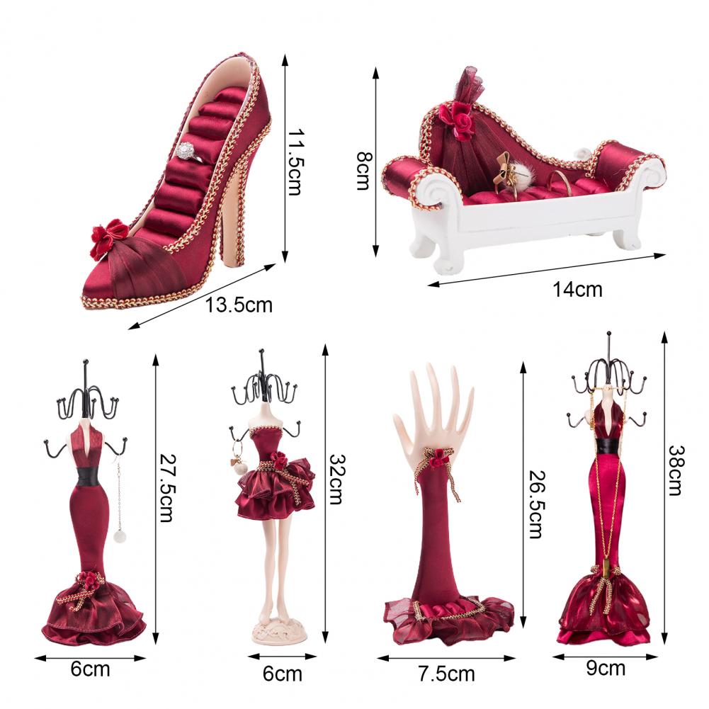 Portagioie Manichino Vestito Buono Supporto Statuetta Dama Espositore per Gioielli in Resina