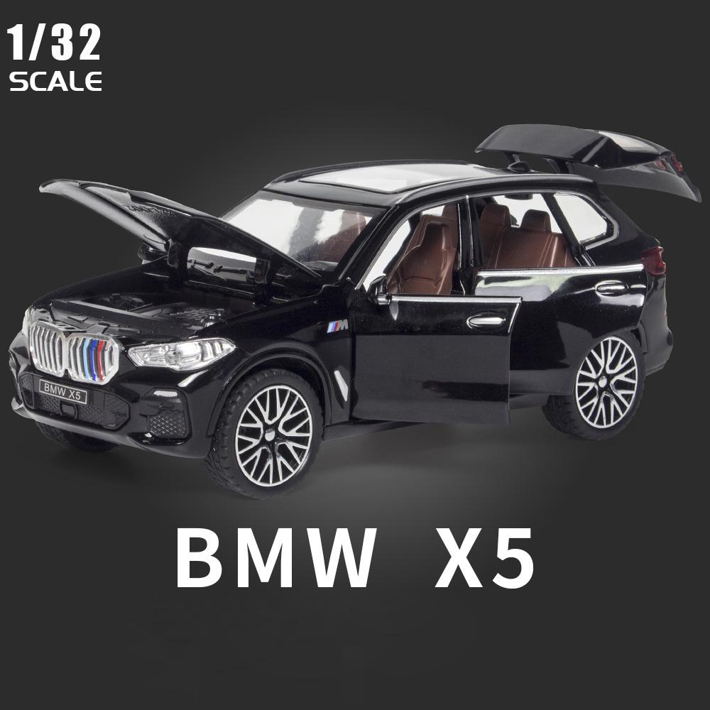 1/32 BMW X5 SUV Alloy Off Road Diecast Model Simulation Sound Light Toy Trendy Decorative Ornament Birthday Present for Friends