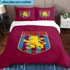 Set Biancheria da Letto Stampato Aston Villa Football Club 3 Pezzi Copripiumino Chiusura Include 1 Copripiumino e 2 Federe Set Biancheria da Letto Arredamento Casa Regali