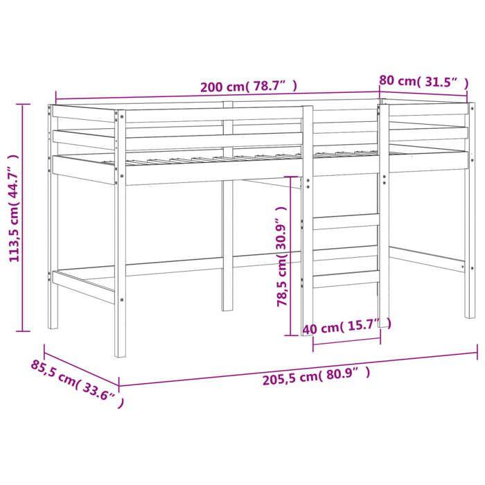 VidaXL Lit Mezzanine Enfants avec Tunnel, Lit Intermédiaire avec Rangement, Meuble de Chambre à Coucher, Moderne, Rose 3283837
