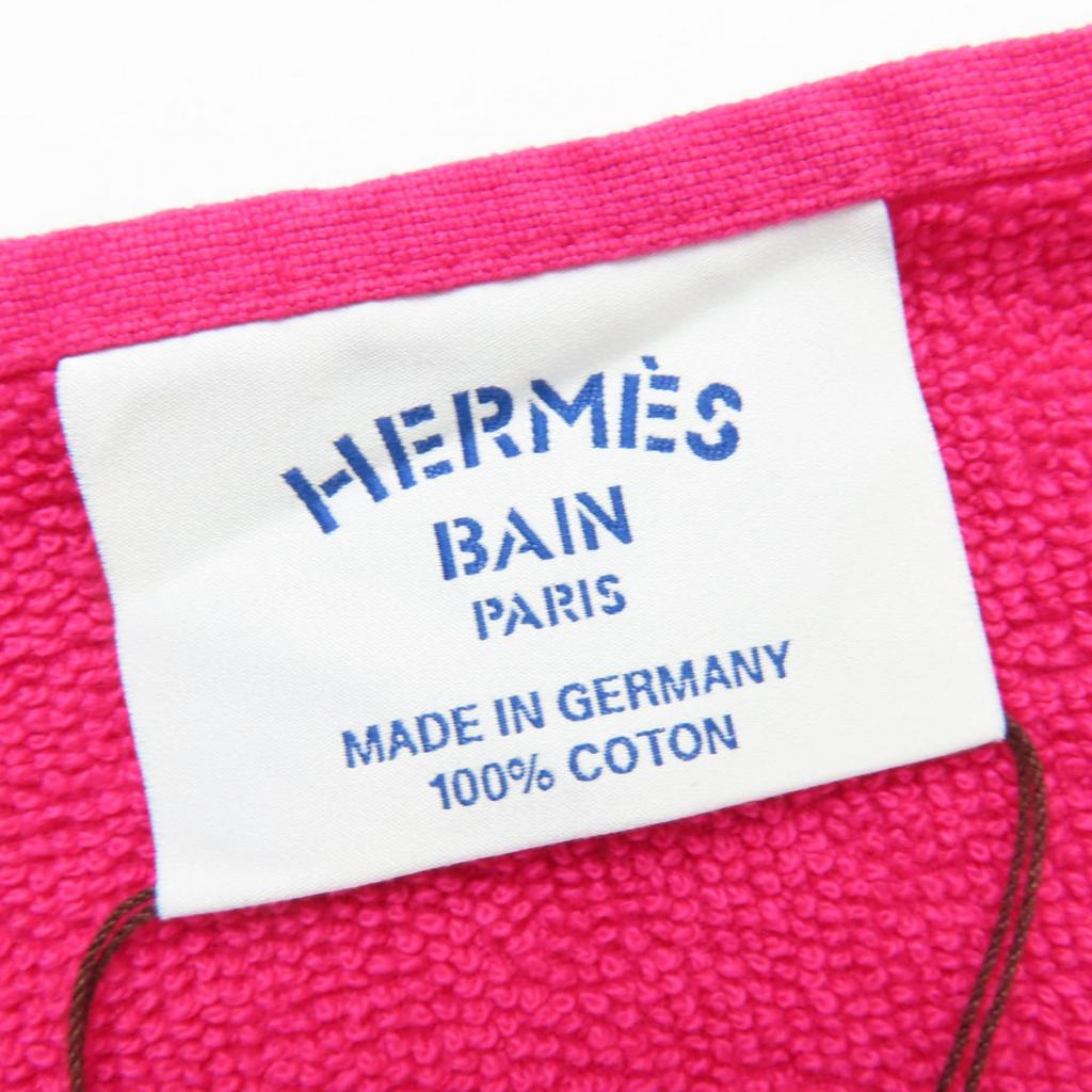 Pristine HERMES towel Beach Towel Yachting PM Large size with fringe pink cotton Used