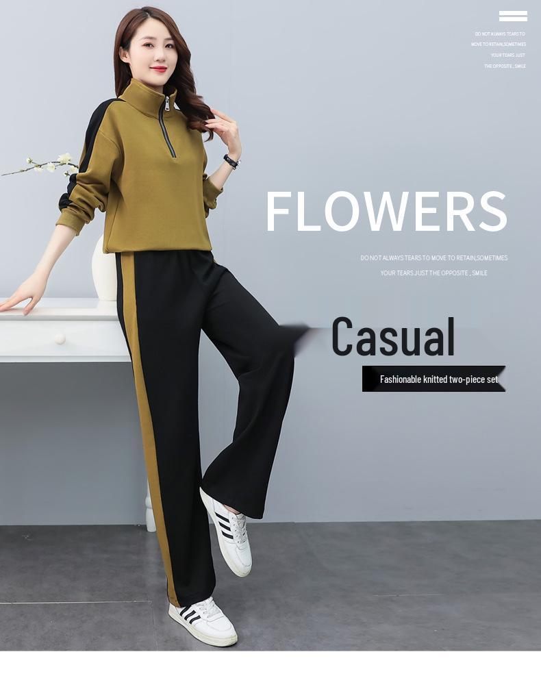 2024 Women's Early Autumn Casual Sportswear Set: Fashionable Age-Reducing Two-Piece for a Slightly Plump Silhouette