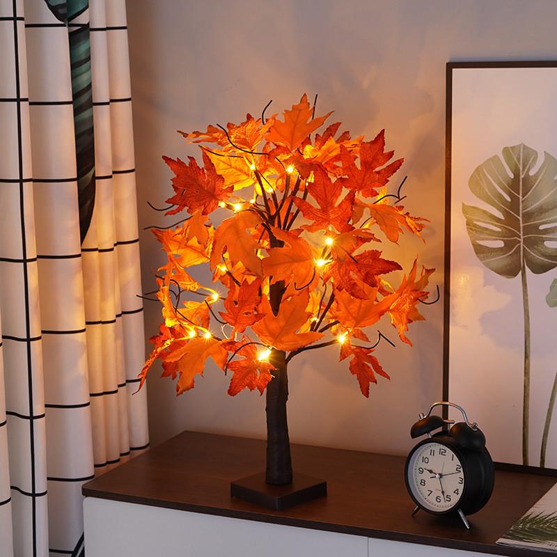 Led Maple Tree Light With 24 Leds For Thanksgiving Christmas Party Home Decoration Indoor Garden Scene