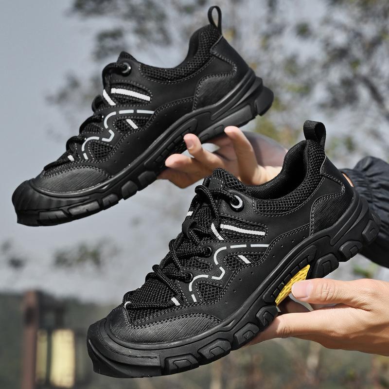 Men's Wearable Grip Hundred Slip Resistant Casual Multi-Season Trial Sneakers - Lightweight Mesh Breathable Sneakers