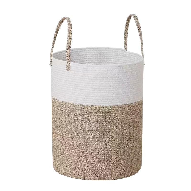 Handmade Cotton Rope Storage Basket, Nordic Style, Multi-Size & Color Options for Home & Living Room.