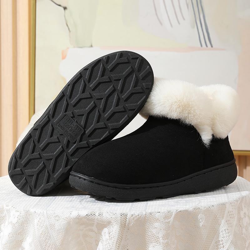 Herr 2024 Bomullstofflor med klack - Varma, tjocksulade vinterinneskor för par