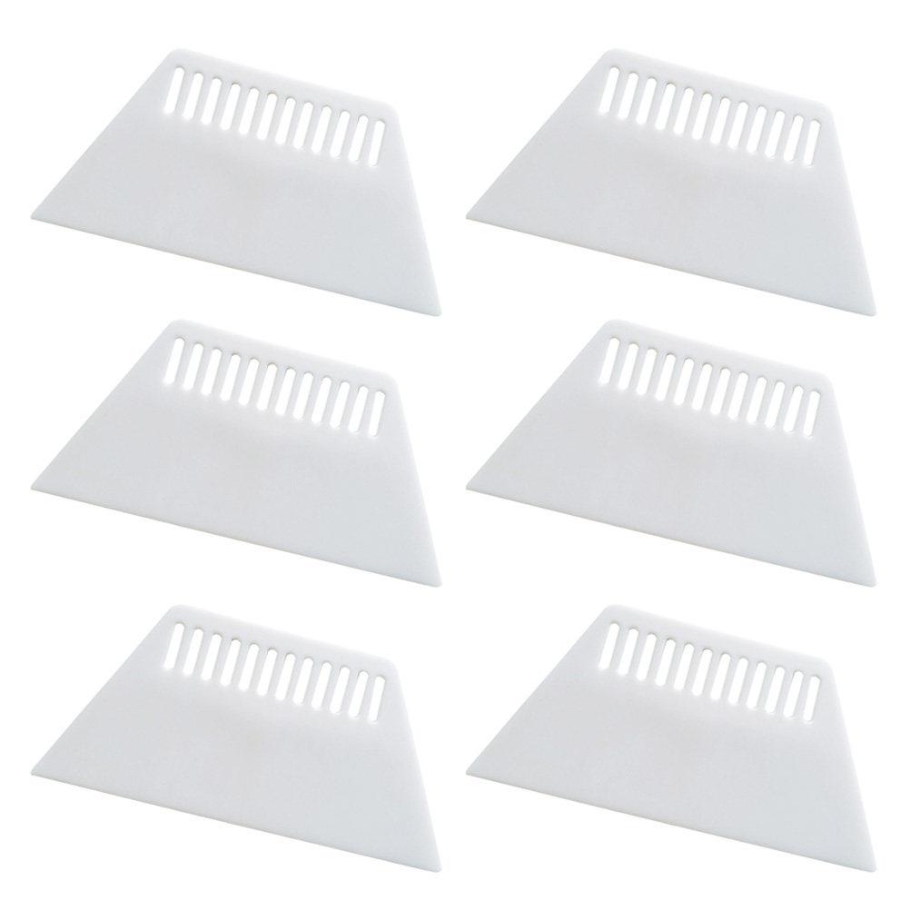 6 Pcs Plastic Film Scraper Tool For Car Window Tint Wall Sticker Removal Oil Paint Surface Use Indoor Outdoor White Hand Tool