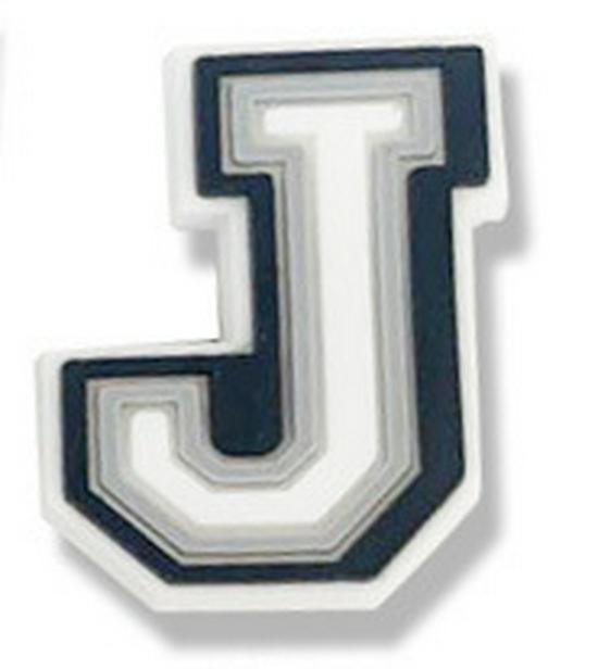 Black & White Letter Series PVC Clog Shoe Charms - Soft Rubber Shoe Flowers & Accessories