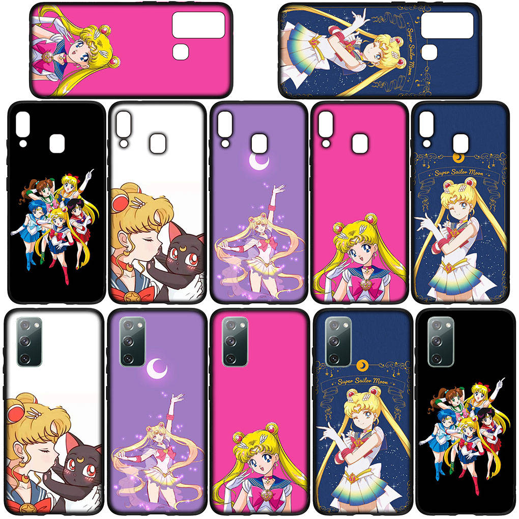 Coque pour iPhone 16 15 14 Xiaomi Redmi Note 13 12 11 Pro Max X 10 8 9 XR Samsung Galaxy S24 S23 A15 13C 12COPPO Huawei Sailor Cartoon Moon Coque de téléphone