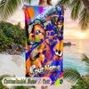 Splatoon Beach Towel, Personalized Custom Text, Quick Dry Soft Large Towel For Swimming Pool Travel