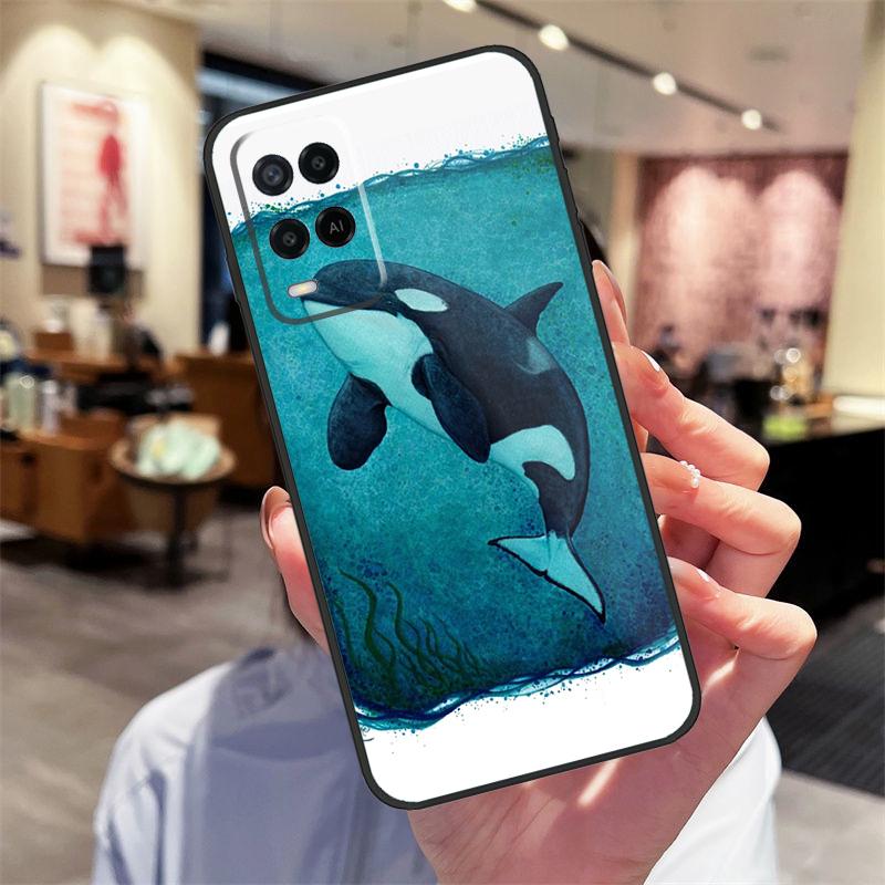 Orcas Whale Case For Oppo A40 A60 A80 A18 A38 A58 A78 A98 A16 A76 A96 A15 A17 A77 A74 A94 A54 A57S Cover