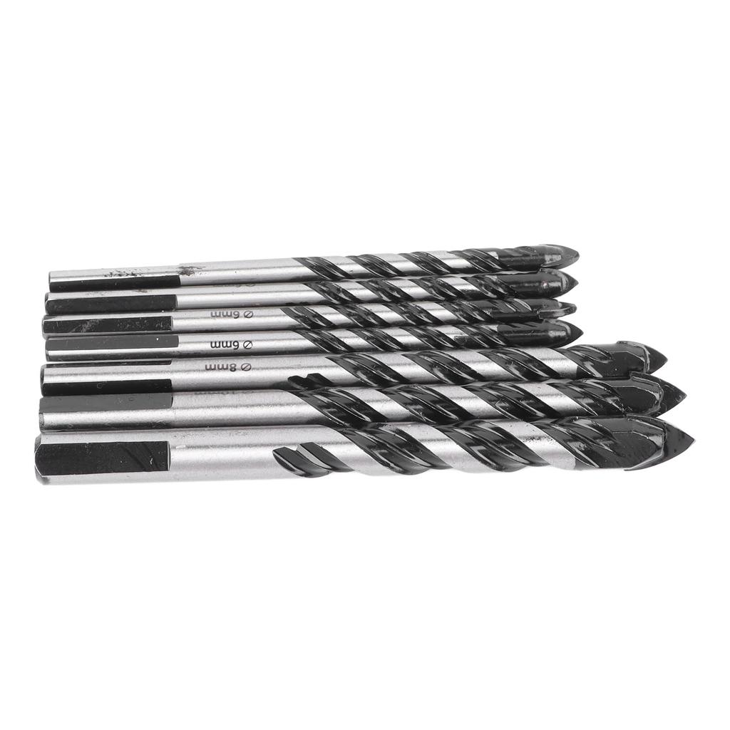 7PCS Twist Drill Bit Set Multifunctional Black Carbide Triangular Twist Drill Bit
