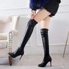 2025 Autumn Skinny Boots Women's High Heel Small Boots High Heel Over Knee Boots Skinny Heel Leather Boots
