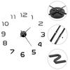 3D Wall Clock Modern Design Extra Large 100 cm Black