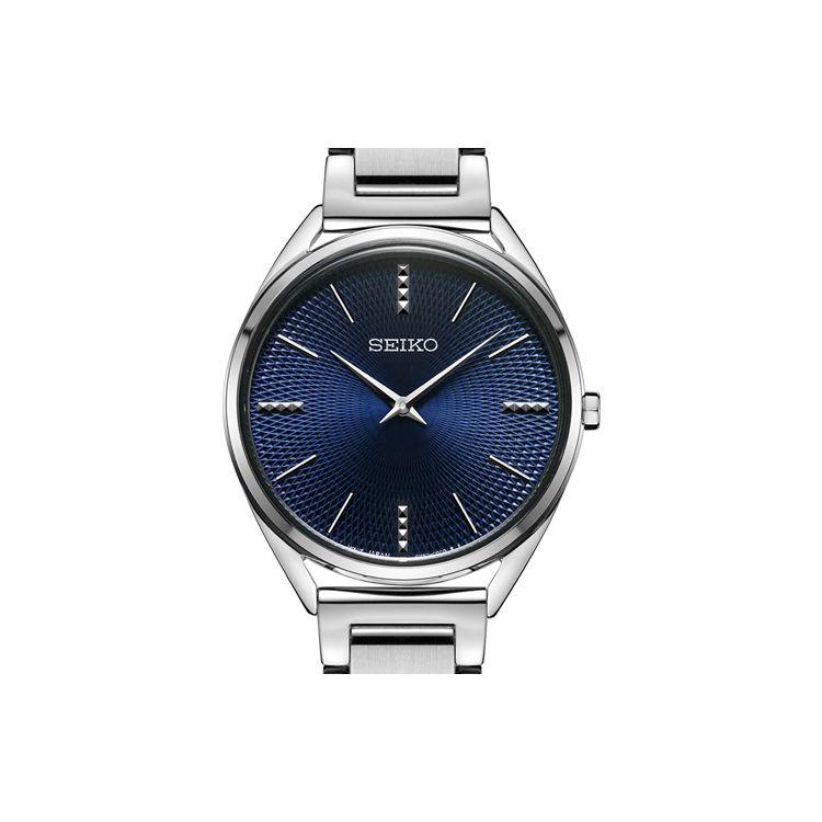 Seiko Gents Quartz Series Casual Business Fashion Quartz Movement Stainless Steel Strap Women watches Blue SWR033P1
