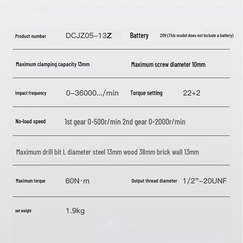 Dongcheng 20V Cordless Impact Electric Screwdriver Drill CN plug (adapter included)