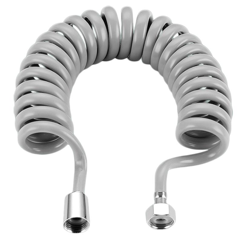 

2/3/5m Spring Retractable Hose Telephone Line Shower Plumbing Hoses Bathroom Toilet Bidet Basin Water Pipe Sprayer Connect Pipes 2 Meters серый