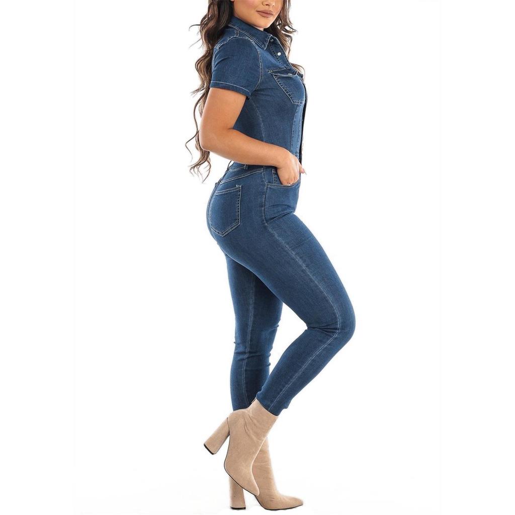 Stylish Sexy Fashion Denim Jumpsuit Available for Sale
