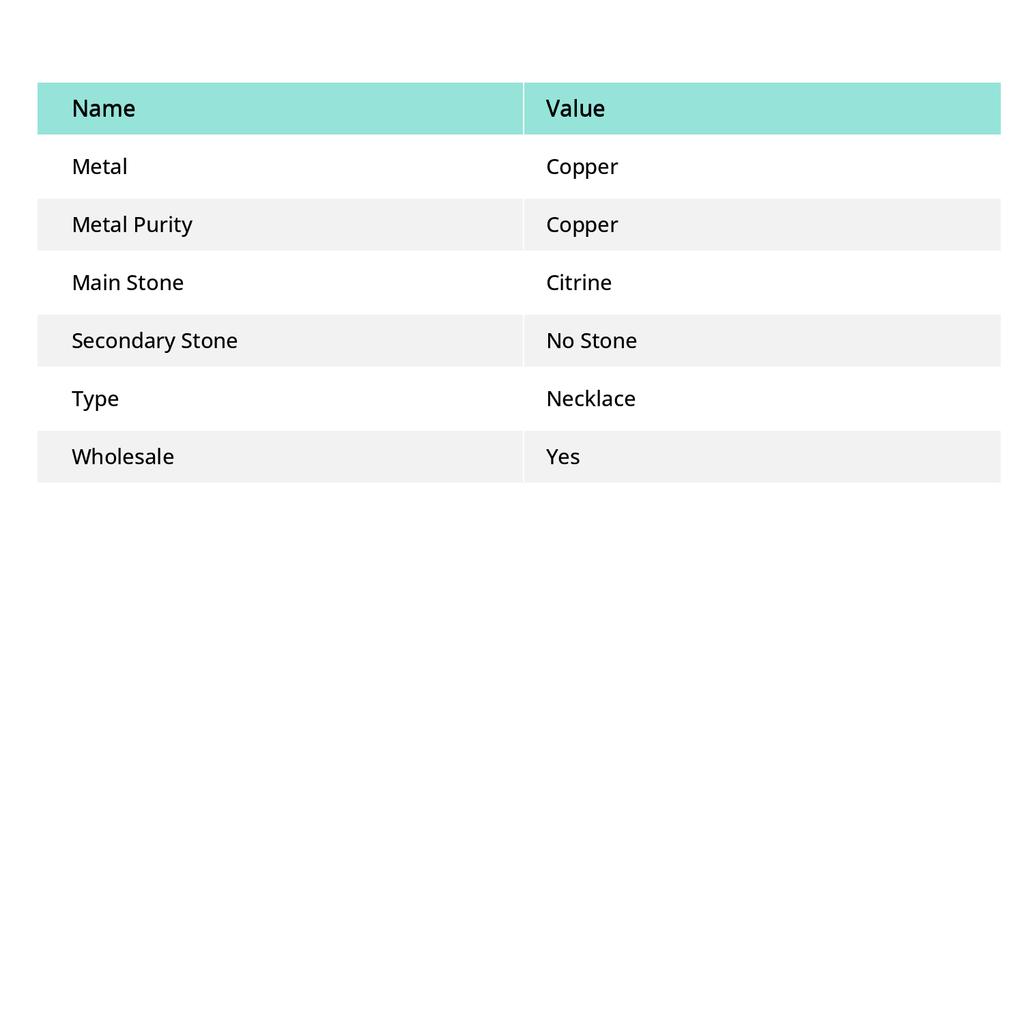 Natural Citrine Gemstone Handmade Copper Wire Wrap Jewelry Necklace 18" Q2g83