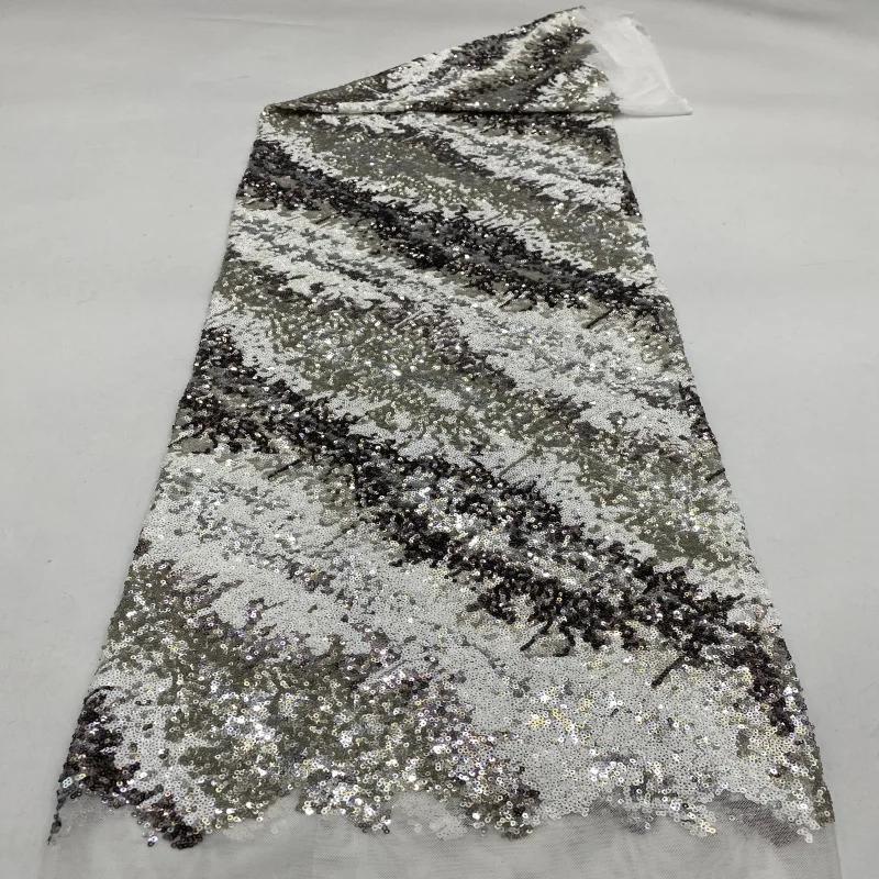 1Yard Elastic Mesh Diagonal Embroidery 3MM Colorful Sequin Fabric for Skirt Evening Dress Fashion Clothing Wide:125CM