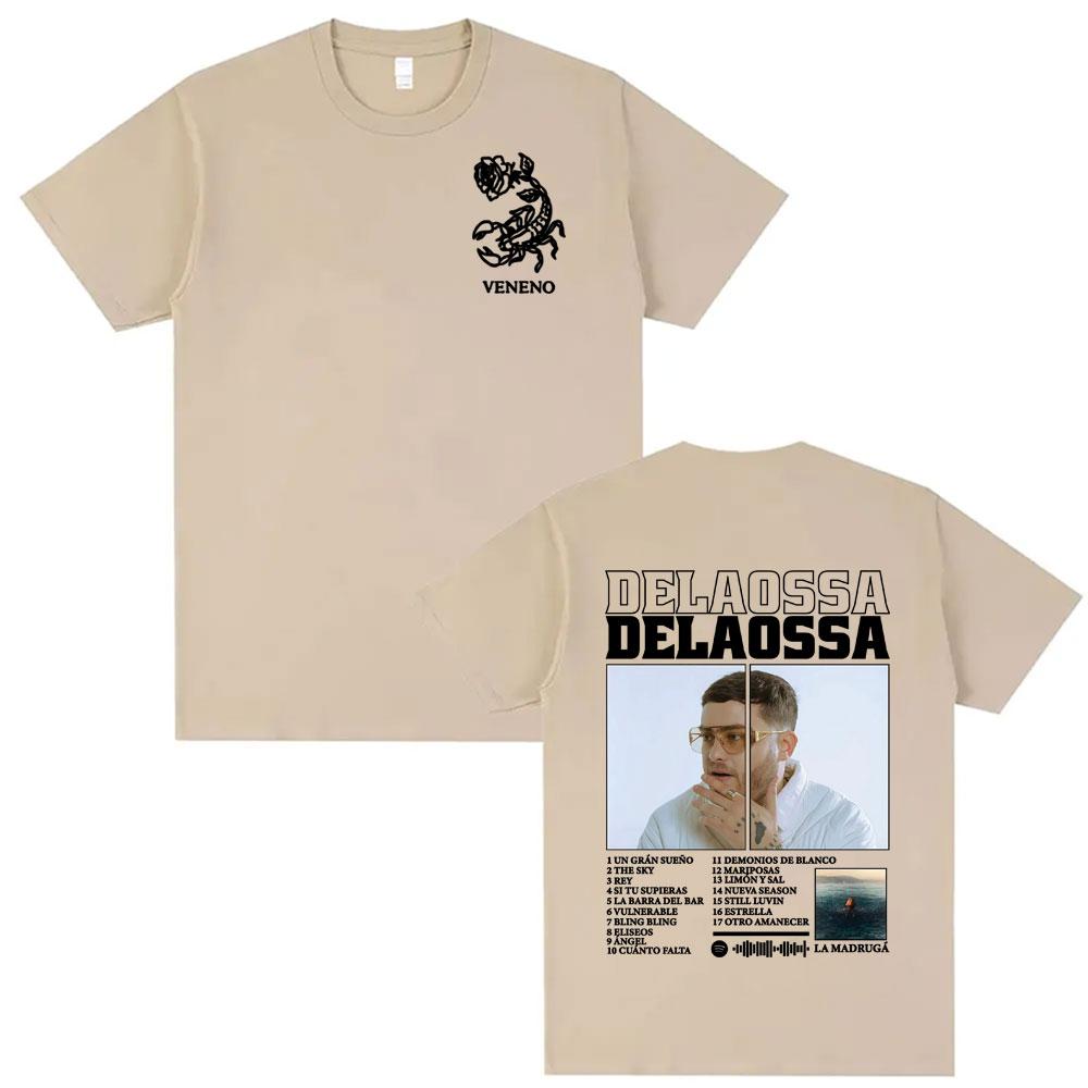 2025 Summer Rapper Delaossa Album Tour Print Men Women High Street Casual Oversized 100% Pure Cotton Printed Leisure T-shirt