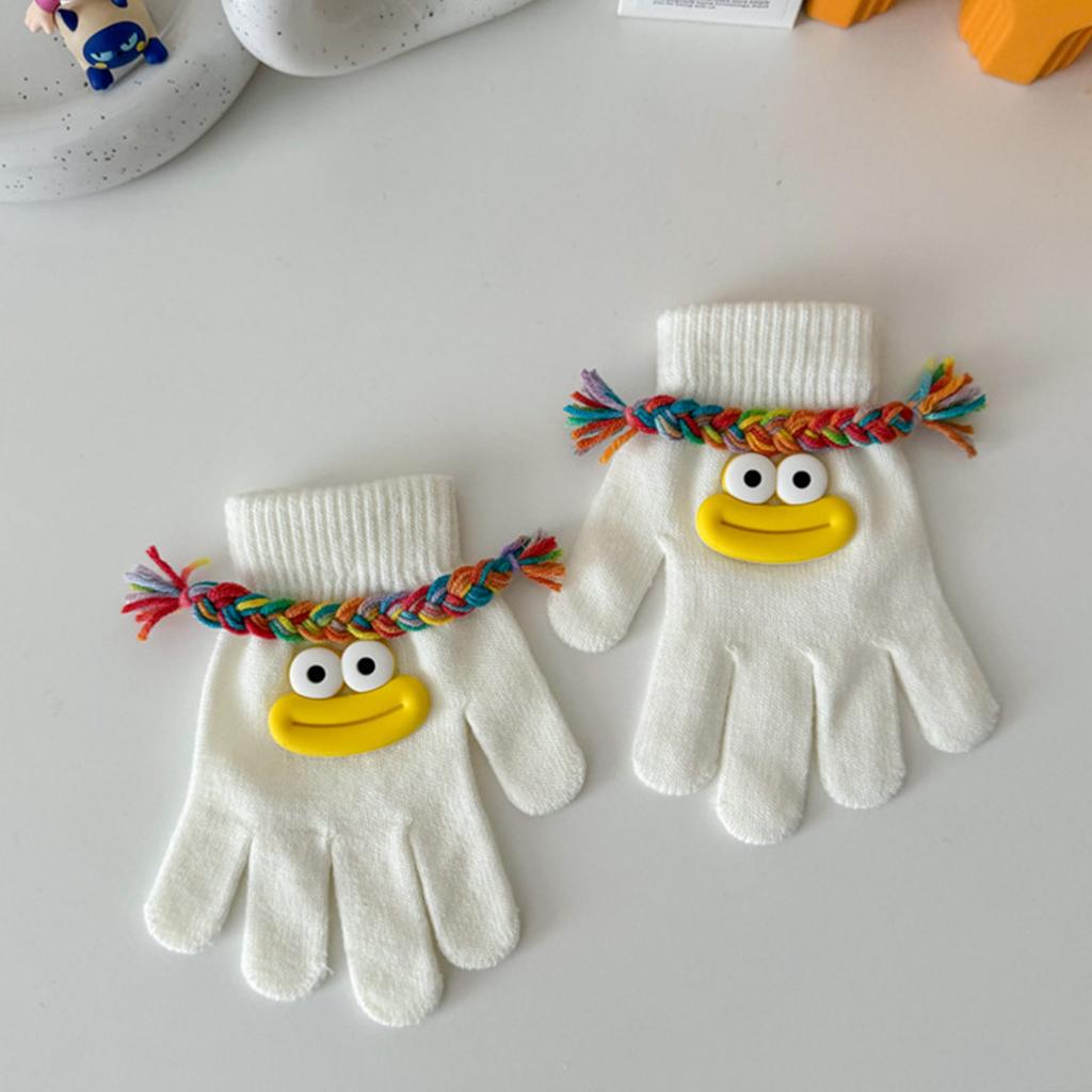 Kinderlustige Handschuhe, Großer Mund, Niedliche Zöpfe, Jungen- und Mädchen-Fingerhandschuhe, Verkleiden als Weihnachtsgeschenke