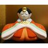 [Oujo] Hina Doll Set Ceramic, Hand-Painted Approx. 4.8cm (Female), 5.6cm (Male)