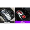 A87Q-Car Shift Panel Button Sticker Central Control Panel Button Decoration Cover for Hyundai Tucson   Silver