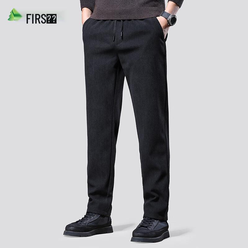 Shanshan Men's 2025 Autumn/Winter Fleece Lined Straight Leg Casual Pants
