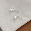 Sterling Silver Round Ball Earrings: Light Luxury, Versatile Studs for Simple, Trendy Summer Style