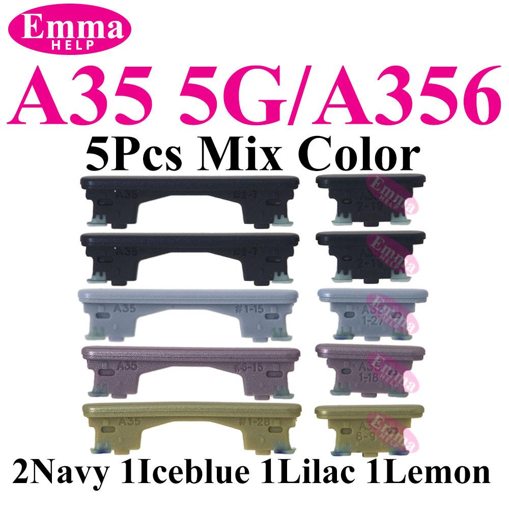 5Pcs Mix Color SIM tray Holder SD Card Power Volume Buttons Side Key On Off Adapter Drawer For Samsung A05 A05s A15 A25 A35 A55