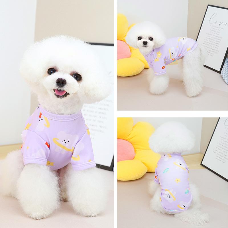 

Одежда для домашних животных Одежда для собак с рисунком из мультфильмов Футболка с принтом Тонкая секция Жилет для собак среднего размера Одежда с коротким рукавом XXL