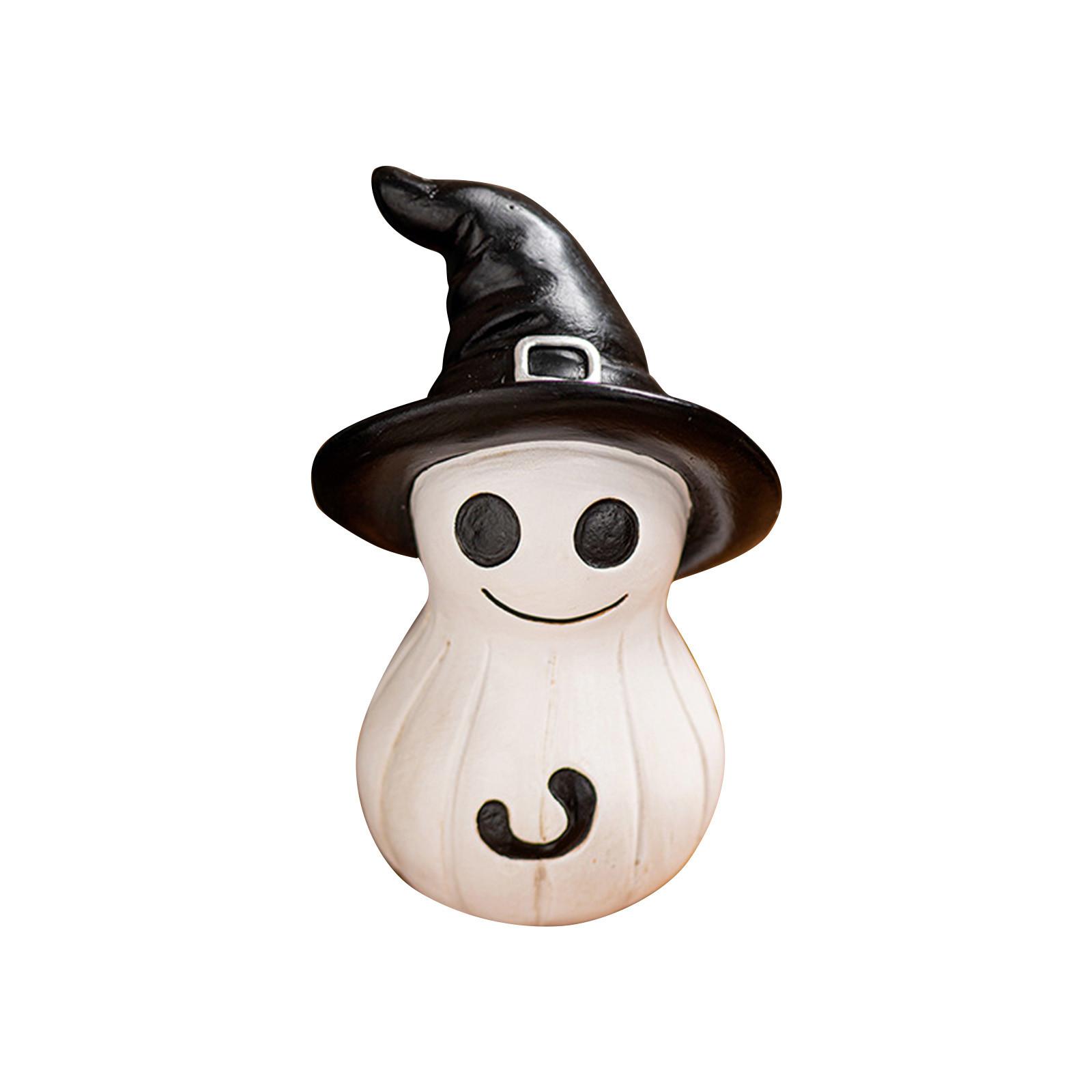 

Halloween Spooky Creative Resin Ornaments Cute Style Smiling Crafts Festival Decoration Ornaments Resin Halloween Pumpkin Statue Miniature And Pumpkin One Size чёрный