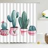 Tropical Cactus Shower Curtain Polyester Fabric Bath Curtain For The Bathroom Decorations Multi-Size Printed Shower Curtains