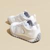 Damen Frühling und Sommer Neue Plateau Sport Freizeit Netz Atmungsaktiv und Bequem Silberne Laufschuhe