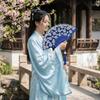 Hanfu Fächer Blumenmuster Chinesischer Faltfächer Traditionell Vintage Handfächer mit Quaste Tragbar Tanzfächer Geschenke