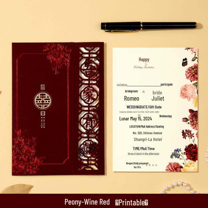 Elegant High-End Wedding Invitation Card