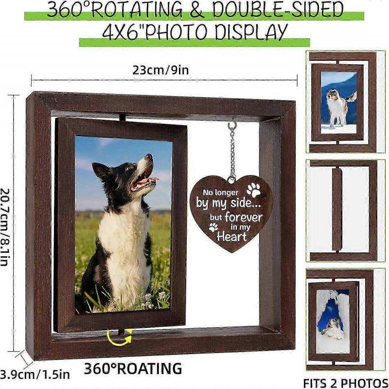 Dog Memorial Gifts for Loss of Dog Cat, Loss of Dog Sympathy Gift, Pet Remembrance Bereavement Gift, Dog in Heaven Passing Away Gift, Rotating Picture