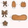 Comfortable Car Seat Decoration Bow Plush Seat Cushion Leopard Print Car Headrest  Cushion Front