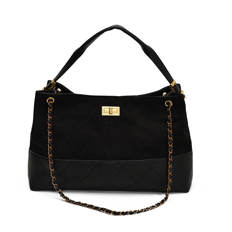 

Модная цепочная сумка-ведро женская весенне-летняя новая ромбовидная матовая большая сумка на плечо, сумка-мессенджер чёрный