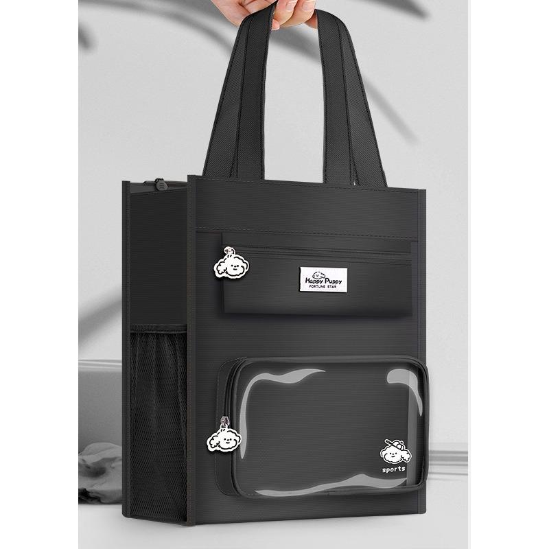 Korean Fashion Canvas Handbags Pretty Woman Cosmetic Bag Large Capacity Zipper Storage Bag Portable Shopping Bag