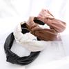 Exquisite Stirnbänder aus synthetischem Leder und Flanellstoff mit Knoten für Damen, lässig, zum Einkaufen, für Partys, Kopfschmuck für Herbst und Winter