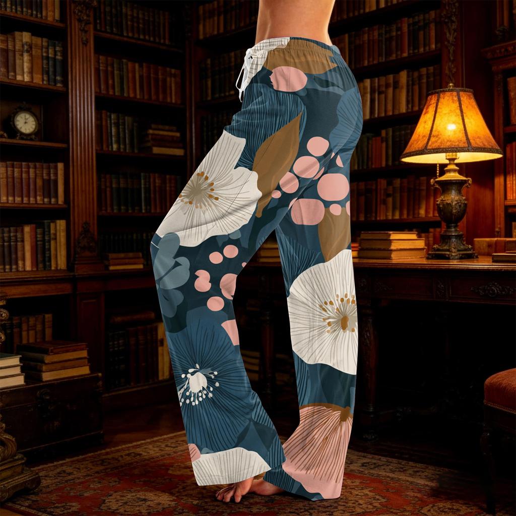 Women's Casual, Fashionable, Retro-print Loose-fitting Loungewear Pajamas