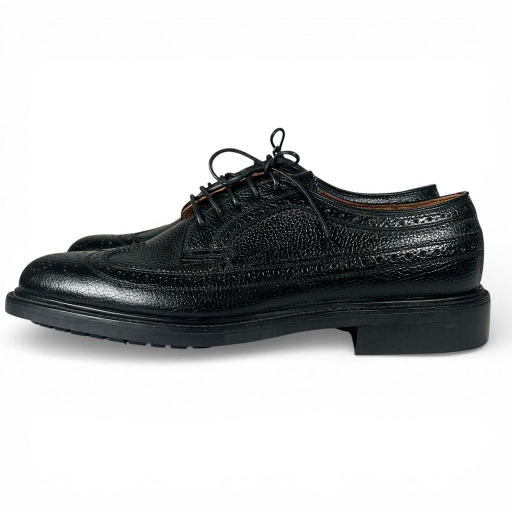 Pristine REGAL Leather Shoes Wingtip Full Brogue Black Leather Mens 24.5 Used