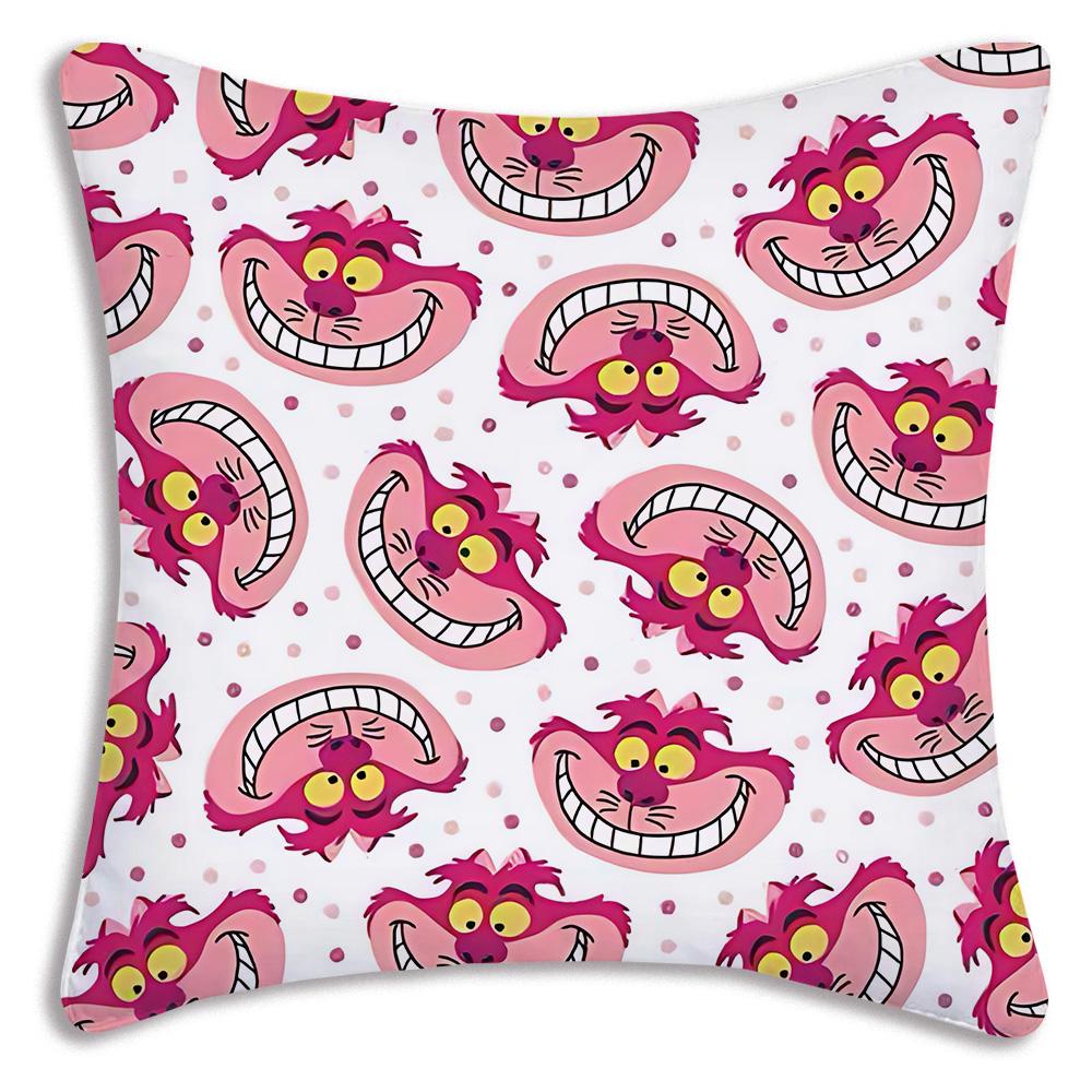Disney Alice in Wonderland Pillow Covers Cartoon Sofa Decorative Home Double-sided Printing Short Plush Cute Cushion Cover