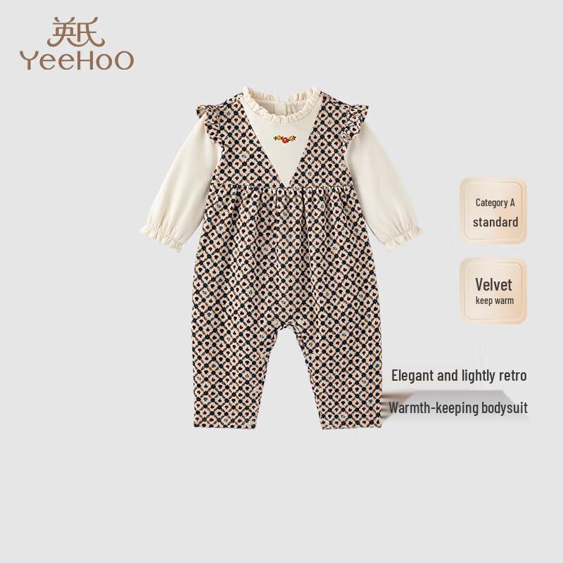 YEEHOO Baby Corduroy Long Sleeve Jumpsuit 73CM