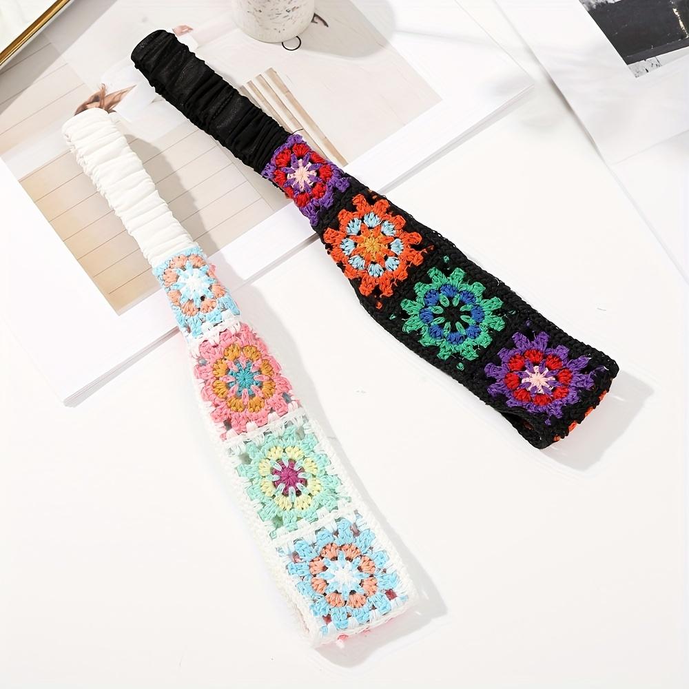 [Stretch Crochet Flower Headband] Crochet Flower Stretch Headband, Women's Knitted Plum Blossom Elastic Hair Bands for Women's Daily Life Dating Party