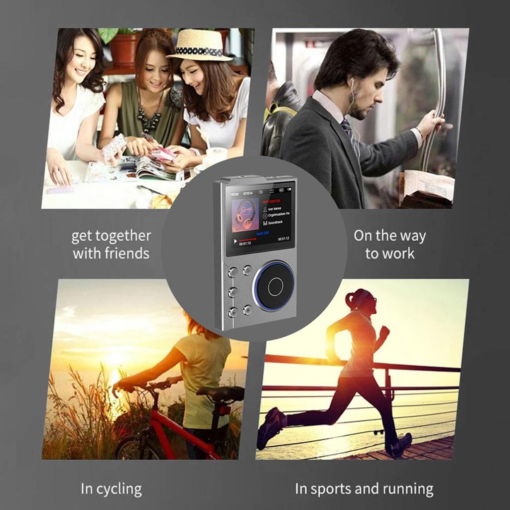 HiFi MP3 Player, Lossless DSD FLAC HD Music Player, with Bluetooth 5.3, 2.4-inch Screen Portable Digital Audio Player, 16GB Memory, Long Battery Life,