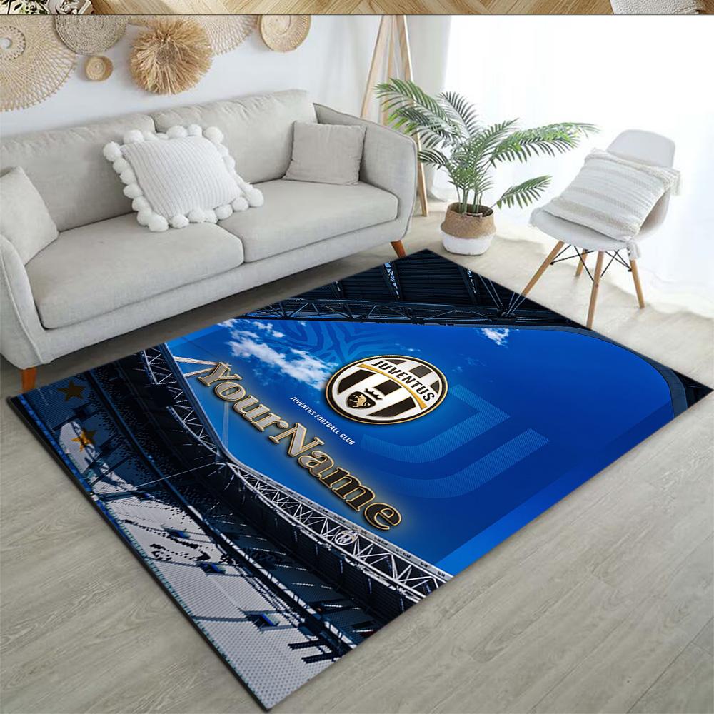 Juventus Customized Name Area Rug Design for Hallway Bedrooms Kitchen Living Rooms Antislip Carpet Decorate Offices Perfect Gift for Friends & Family